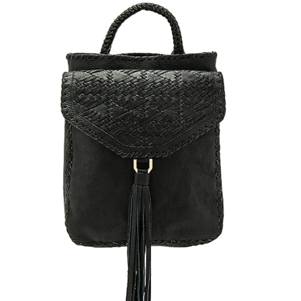 Cleobella Leather Black Backpack - 'On My Side'